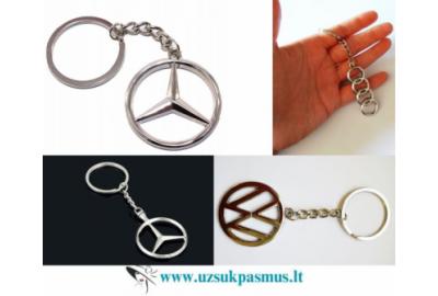 Metaliniai raktų pakabukai su logotipu – puiki dovana!