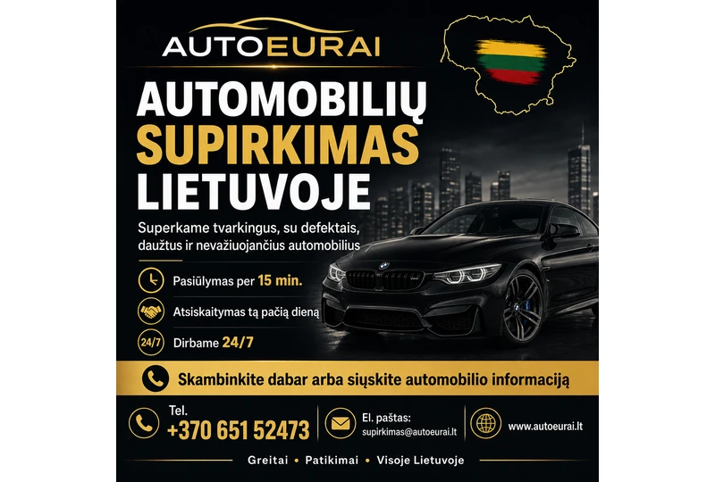Superkame automobilius visoje Lietuvoje||Pasi?lymas per 15 min, atsiskaitymas vietoje||Parduok sudužus? automobil? greitai Lietuvoje