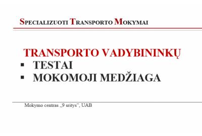 Pasiruoškite transporto vadybininko egzaminui – 3 dienų kursai