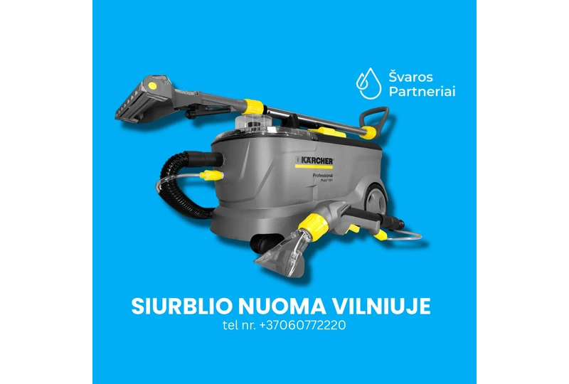 Nuomokite Karcher Puzzi 10/1 – idealus kilimams ir minkštiems baldams