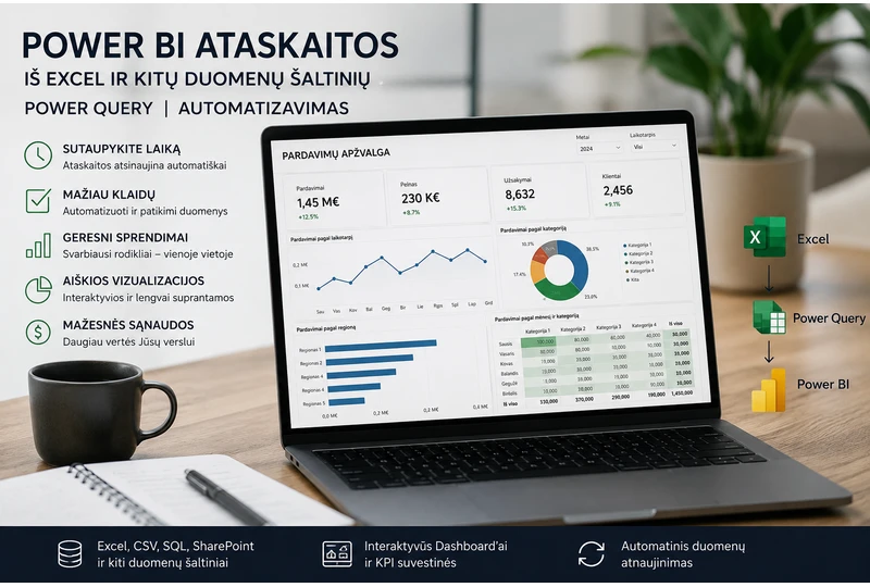 Patikimas duomen? tvarkymas: Power BI sprendimai j?s? verslui||Automatizuokite ataskaitas: Excel ? Power BI integracija
