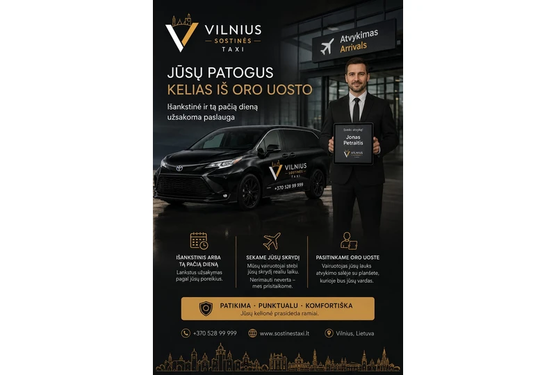 Greitas taksi Vilniuje 24/7||Profesionalus taksi oro uostui||Angliškai kalbantys vairuotojai Vilniuje||Saugios kelion?s konkurencingomis kainomis||Tarpmiestiniai pervežimai visoje Lietuvoje||Verslo klientams patikimas transportas||Naktinis taksi vis? par? Vilniuje