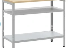 Pilkas plieno stalas su spintele – 230€