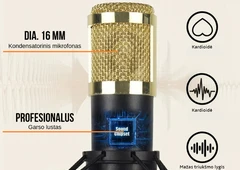 Aukštos kokybės mikrofonas puikiai tinka podkastams